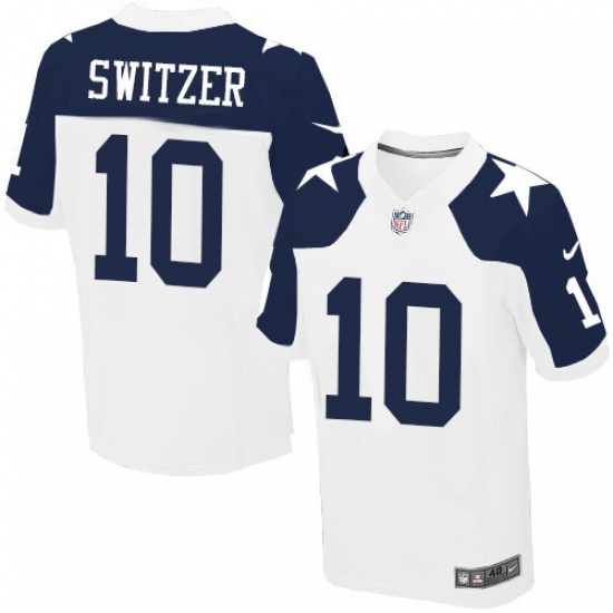Men's Nike Dallas Cowboys #10 Ryan Switzer Elite White Throwback Alternate NFL Jersey - Ujersey