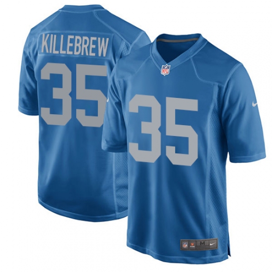 Men's Nike Detroit Lions #35 Miles Killebrew Game Blue Alternate NFL Jersey - Ujersey