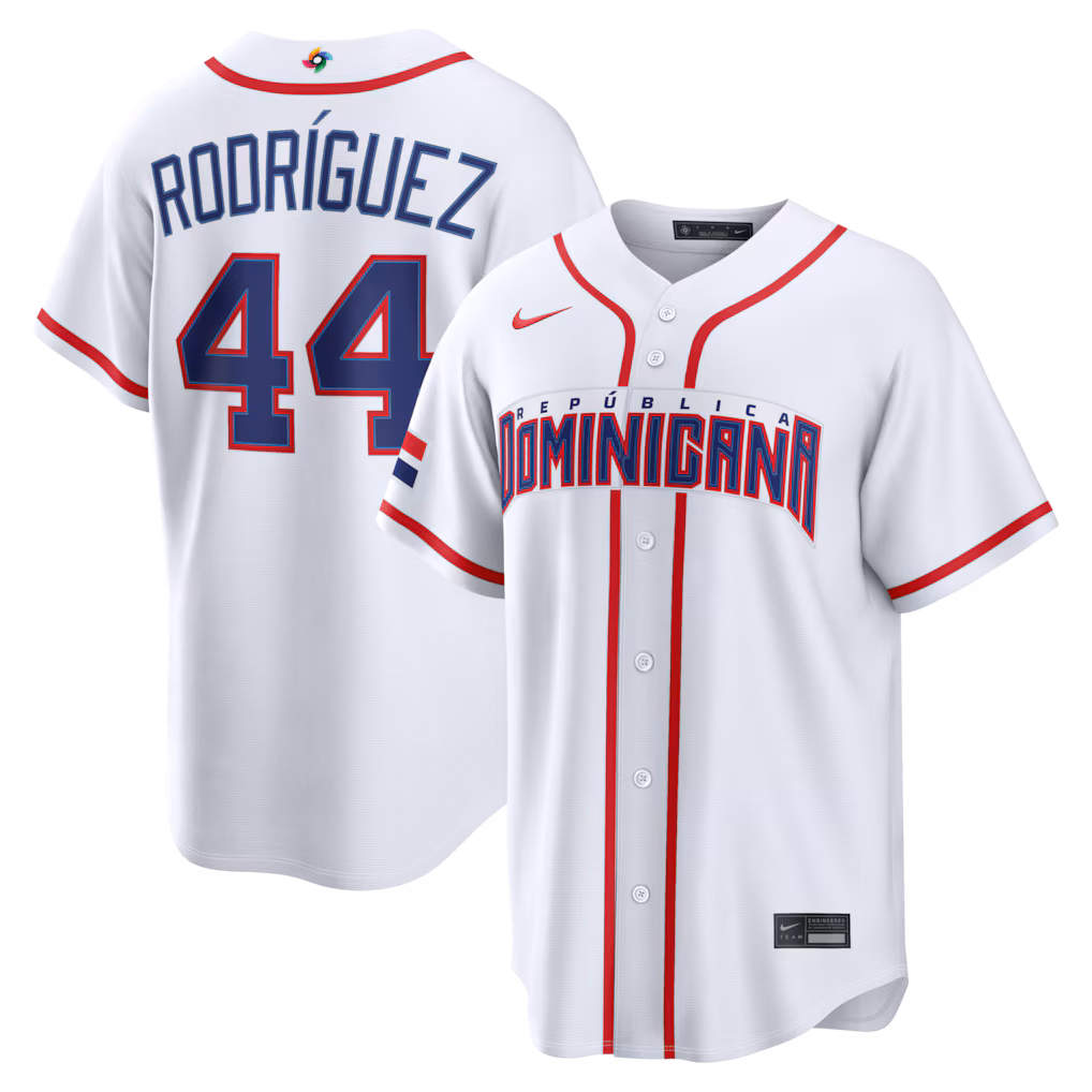 Men's Dominican Republic Baseball Julio Rodríguez Nike White 2026 World Baseball Classic Home Stadium Jersey - ujerseystore