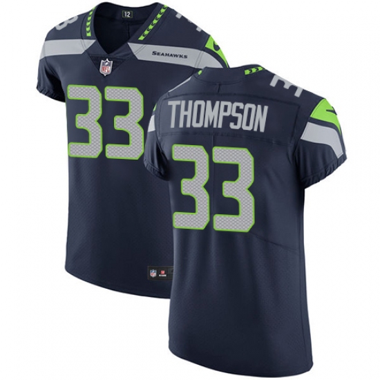 Men's Nike Seattle Seahawks #33 Tedric Thompson Steel Blue Team Color Vapor Untouchable Elite Player NFL Jersey - Ujersey