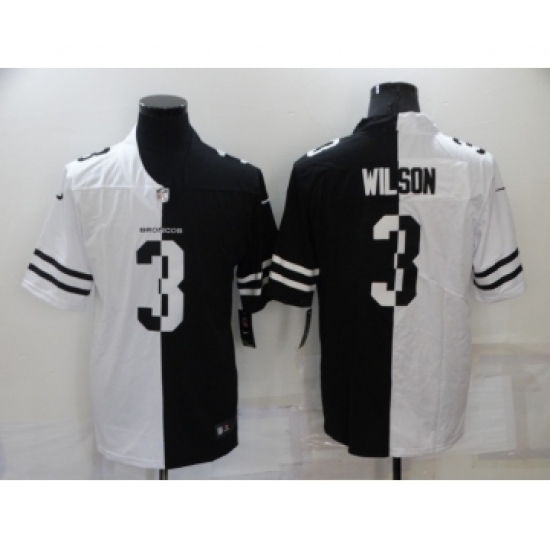 Men's Nike Denver Broncos #3 Russell Wilson Black And White Split Vapor Untouchable Limited Jersey - Ujersey