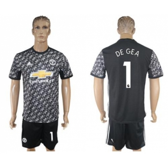 Manchester United #1 De Gea Black Soccer Club Jersey