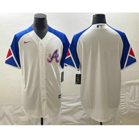 Men's Atlanta Braves Blank White 2023 City Connect Cool Base Stitched Jersey - Ujersey