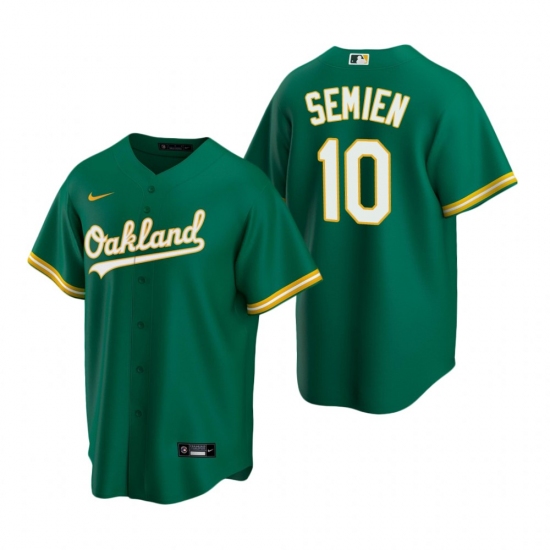 Men's Nike Oakland Athletics #10 Marcus Semien Green Alternate Stitched Baseball Jersey - Ujersey