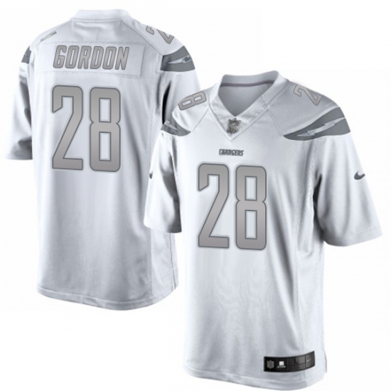Men's Nike Los Angeles Chargers #28 Melvin Gordon Limited White Platinum NFL Jersey - Ujersey