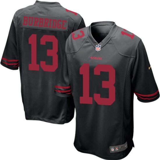Men's Nike San Francisco 49ers #13 Aaron Burbridge Game Black Alternate NFL Jersey - Ujersey
