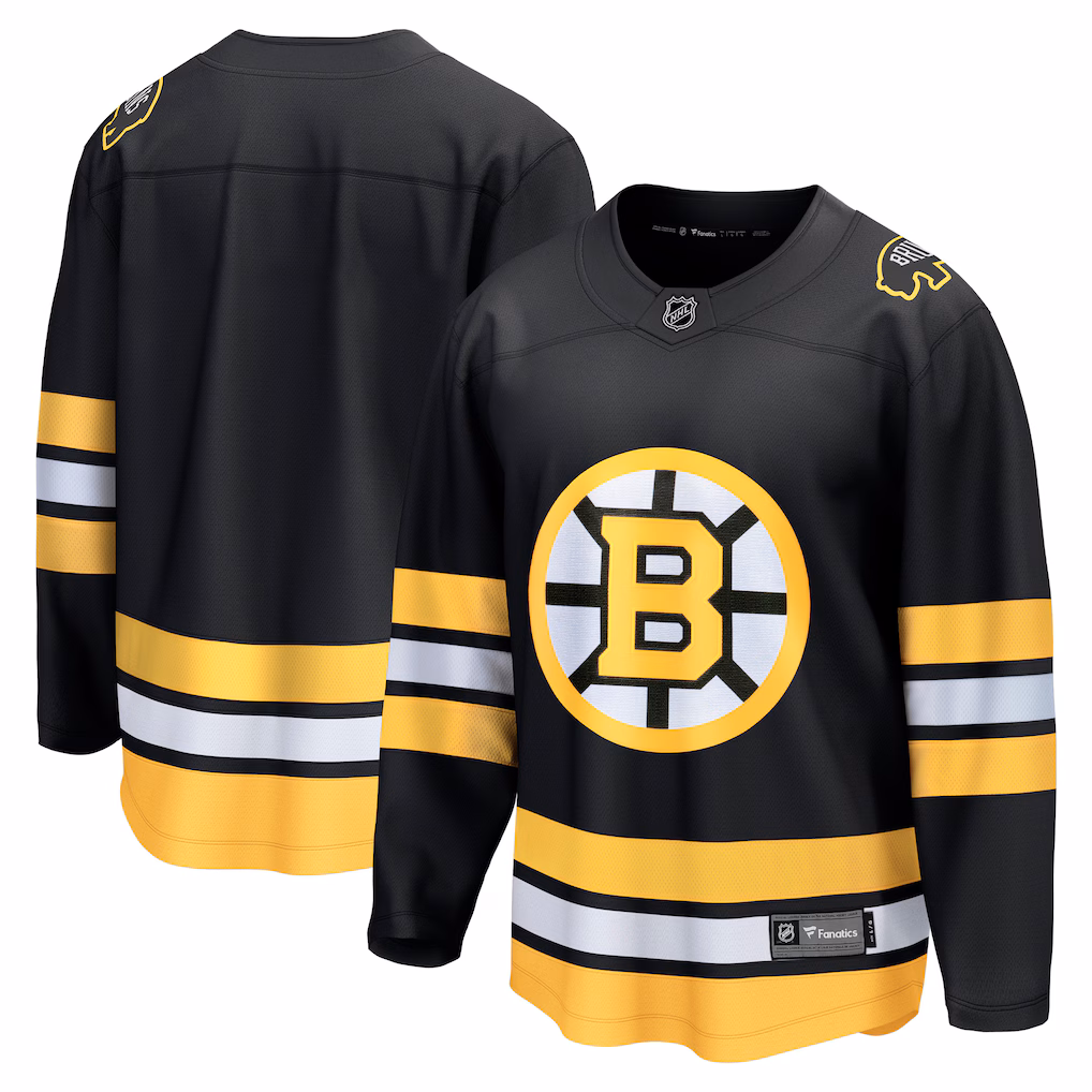 Men's Boston Bruins Fanatics Black Anniversary Home Breakaway Jersey - ujerseystore