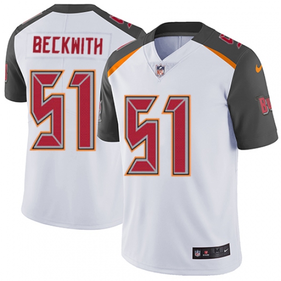 Youth Nike Tampa Bay Buccaneers #51 Kendell Beckwith White Vapor Untouchable Limited Player NFL Jersey - Ujersey