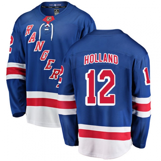 Men's New York Rangers #12 Peter Holland Fanatics Branded Royal Blue Home Breakaway NHL Jersey - Ujersey