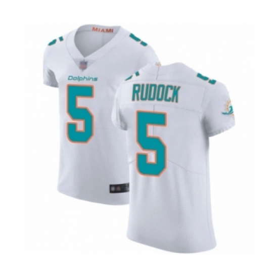 Men's Miami Dolphins #5 Jake Rudock White Vapor Untouchable Elite Player Football Jersey - Ujersey