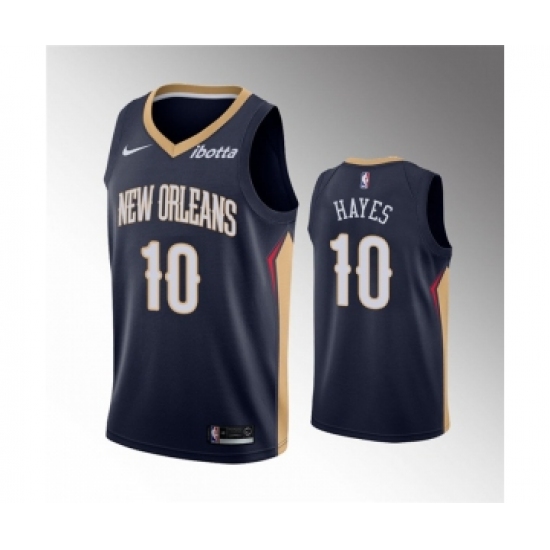 Men's New Orleans Pelicans #10 Jaxson Hayes Navy Icon Edition Stitched Jersey - Ujersey