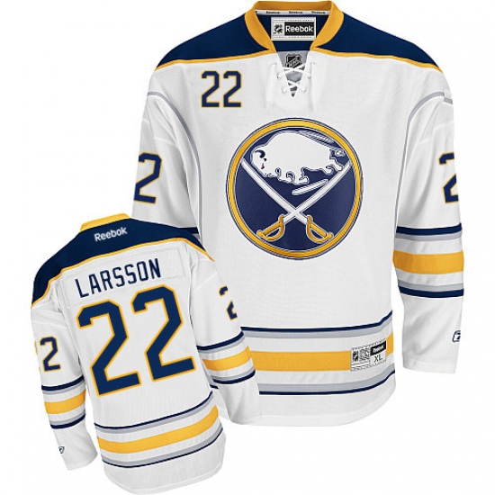 Women's Reebok Buffalo Sabres #22 Johan Larsson Authentic White Away NHL Jersey - Ujersey