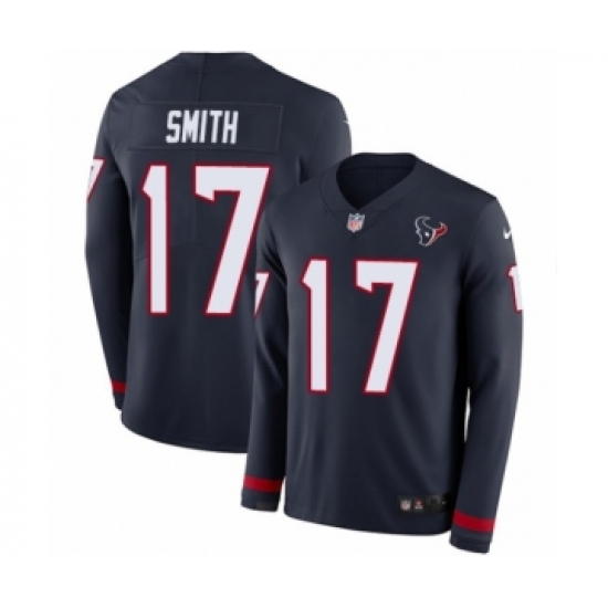 Youth Nike Houston Texans #17 Vyncint Smith Limited Navy Blue Therma Long Sleeve NFL Jersey - Ujersey