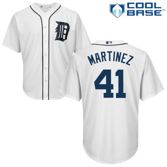 Men's Majestic Detroit Tigers #41 Victor Martinez Replica White Home Cool Base MLB Jersey - Ujersey