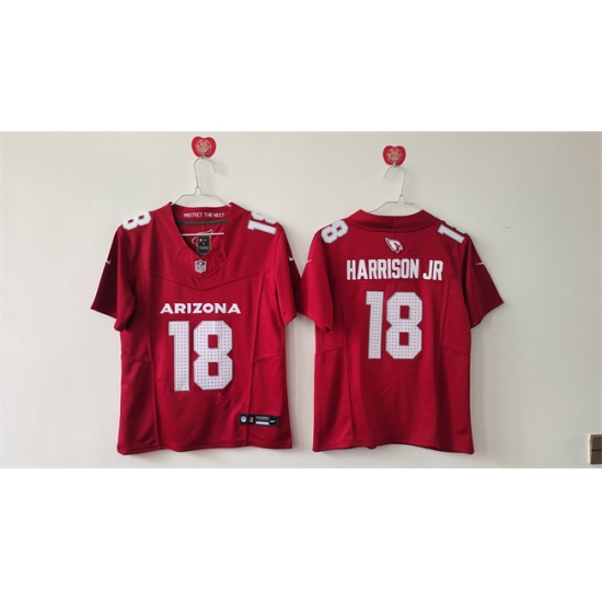 Women's Arizona Cardinals #18 Marvin Harrison Jr Red 2024 F.U.S.E Stitched Jersey(Run Small) - Ujersey