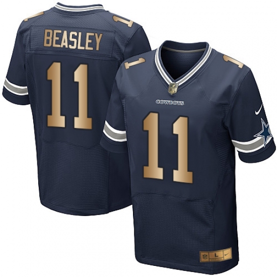 Men's Nike Dallas Cowboys #11 Cole Beasley Elite Navy/Gold Team Color NFL Jersey - Ujersey
