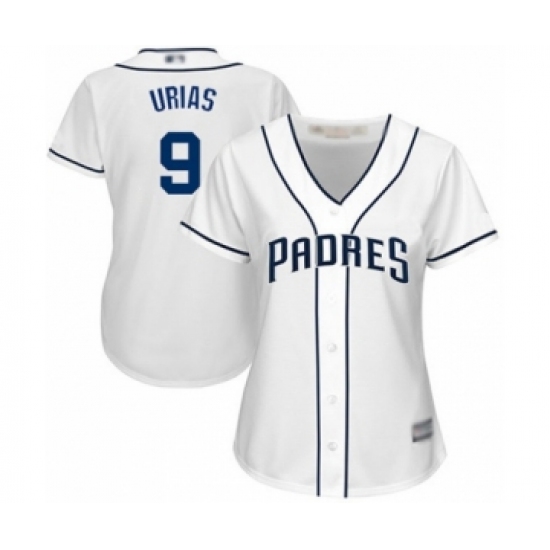 Women's San Diego Padres #9 Luis Urias Authentic White Home Cool Base Baseball Player Jersey - Ujersey