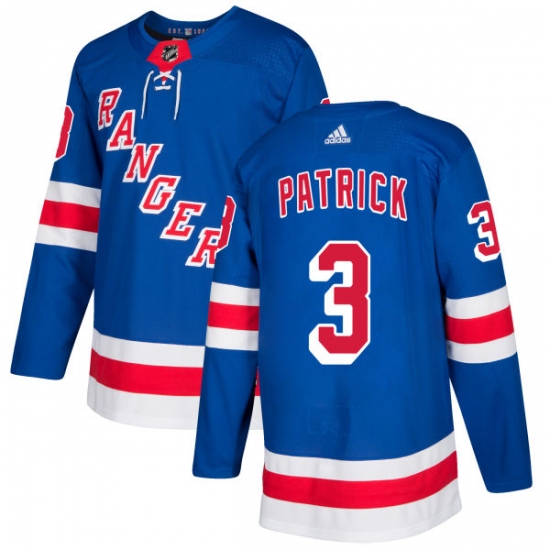 Youth Adidas New York Rangers #3 James Patrick Authentic Royal Blue Home NHL Jersey - Ujersey