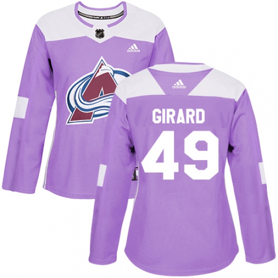 Women's Adidas Colorado Avalanche #49 Samuel Girard Authentic Purple Fights Cancer Practice NHL Jersey - Ujersey