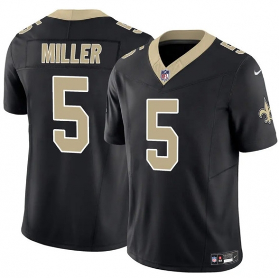 Men's New Orleans Saints #5 Kendre Miller Black 2025 F.U.S.E Vapor Limited Football Stitched Jersey - Ujersey
