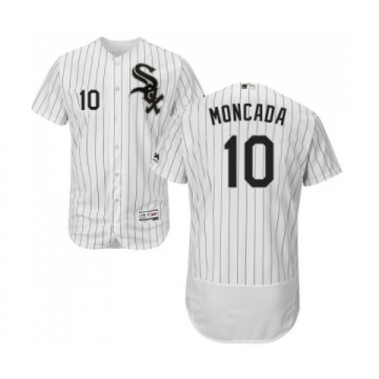 Men's Majestic Chicago White Sox #10 Yoan Moncada White Home Flex Base Authentic Collection MLB Jerseys - Ujersey