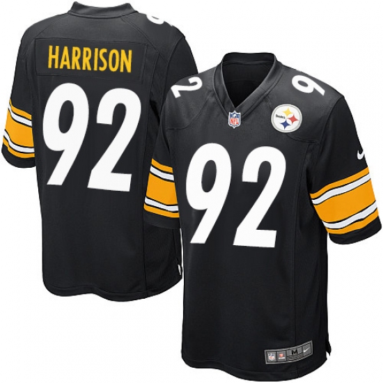 Men's Nike Pittsburgh Steelers #92 James Harrison Game Black Team Color NFL Jersey - Ujersey