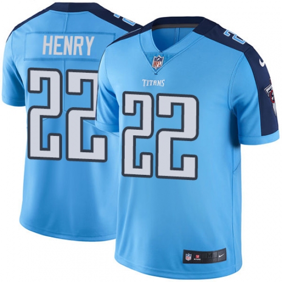 Youth Nike Tennessee Titans #22 Derrick Henry Elite Light Blue Team Color NFL Jersey - Ujersey