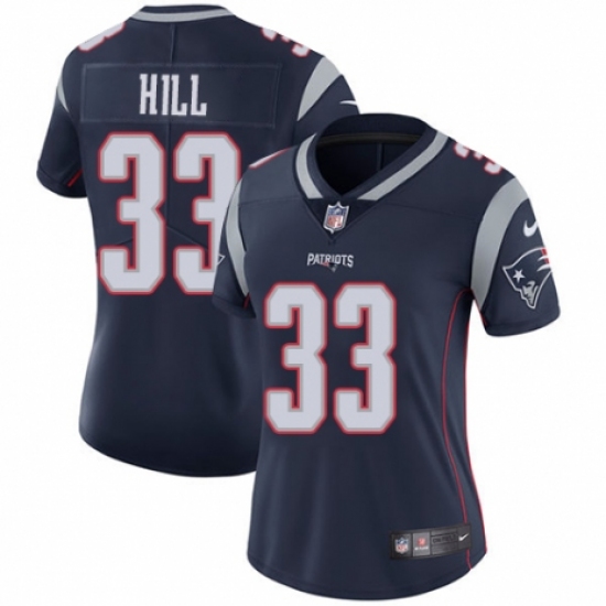 Women's Nike New England Patriots #33 Jeremy Hill Navy Blue Team Color Vapor Untouchable Limited Player NFL Jersey - Ujersey