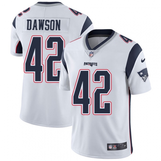 Men's Nike New England Patriots #42 Duke Dawson White Vapor Untouchable Limited Player NFL Jersey - Ujersey