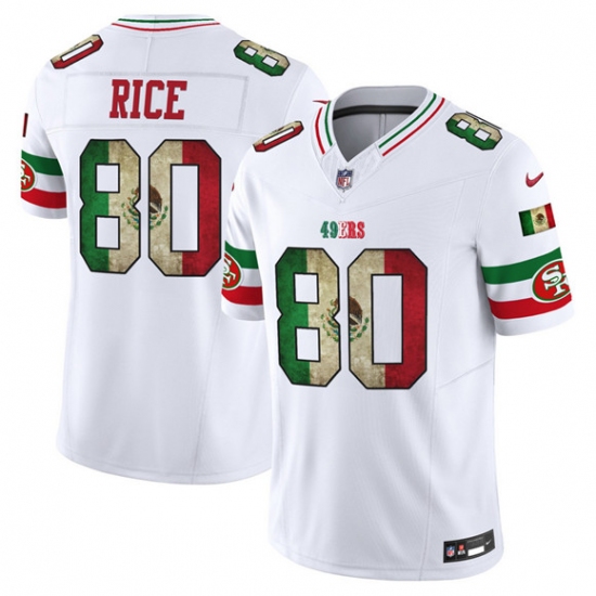 Men's San Francisco 49ers #80 Jerry Rice White 2025 F.U.S.E. Mexico Vapor Limited Football Stitched Jersey - Ujersey