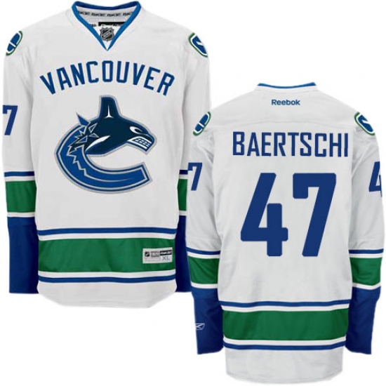 Men's Reebok Vancouver Canucks #47 Sven Baertschi Authentic White Away NHL Jersey - Ujersey
