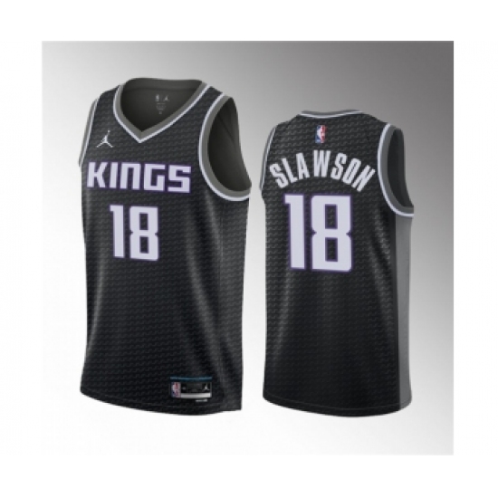 Men's Sacramento Kings #18 Jalen Slawson Black 2023 Draft Statement Edition Stitched Jersey - Ujersey