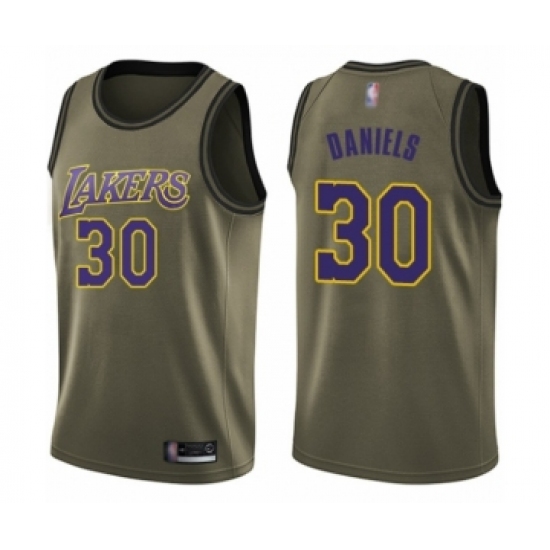Men's Los Angeles Lakers #30 Troy Daniels Swingman Green Salute to Service Basketball Jersey - Ujersey