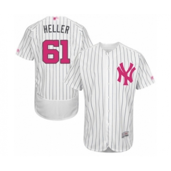 Men's New York Yankees #61 Ben Heller Authentic White 2016 Mother's Day Fashion Flex Base Baseball Player Jersey - Ujersey