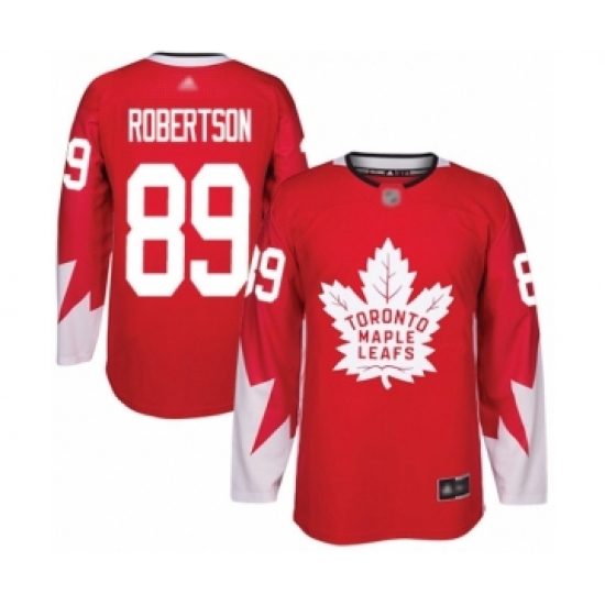 Men's Toronto Maple Leafs #89 Nicholas Robertson Authentic Red Alternate Hockey Jersey - Ujersey