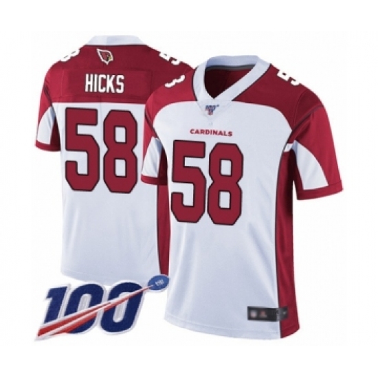 Men's Arizona Cardinals #58 Jordan Hicks White Vapor Untouchable Limited Player 100th Season Football Jersey - Ujersey