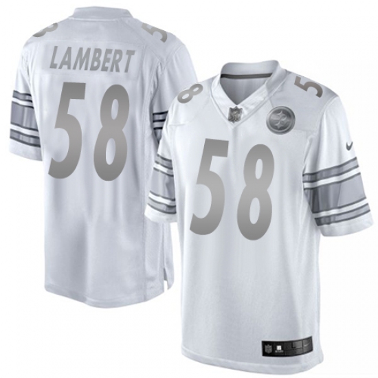 Men's Nike Pittsburgh Steelers #58 Jack Lambert Limited White Platinum NFL Jersey - Ujersey