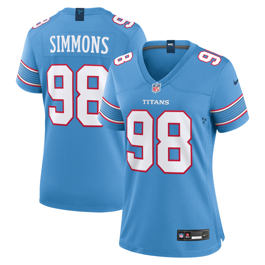 Women's Tennessee Titans Jeffery Simmons Nike Light Blue Game Jersey - ujerseystore