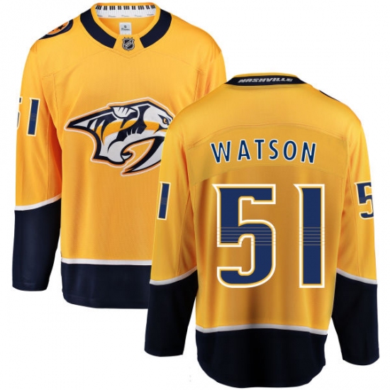 Youth Nashville Predators #51 Austin Watson Fanatics Branded Gold Home Breakaway NHL Jersey - Ujersey