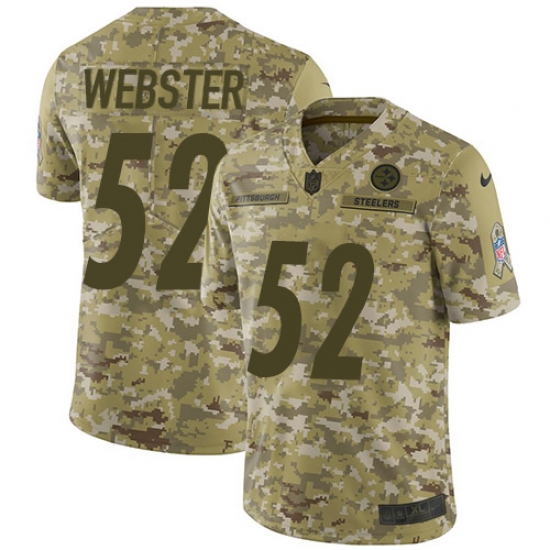 Men's Nike Pittsburgh Steelers #52 Mike Webster Limited Camo 2018 Salute to Service NFL Jersey - Ujersey