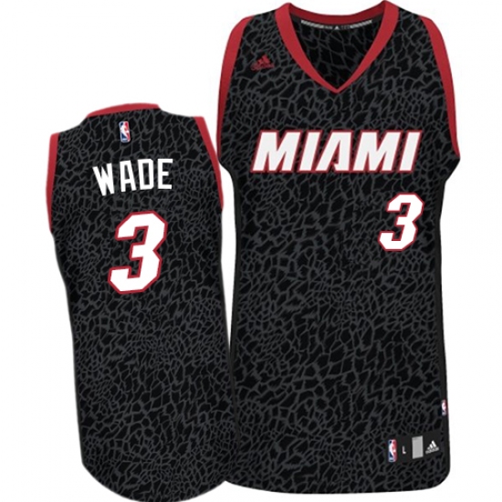 Men's Adidas Miami Heat #3 Dwyane Wade Swingman Black Crazy Light NBA Jersey - Ujersey