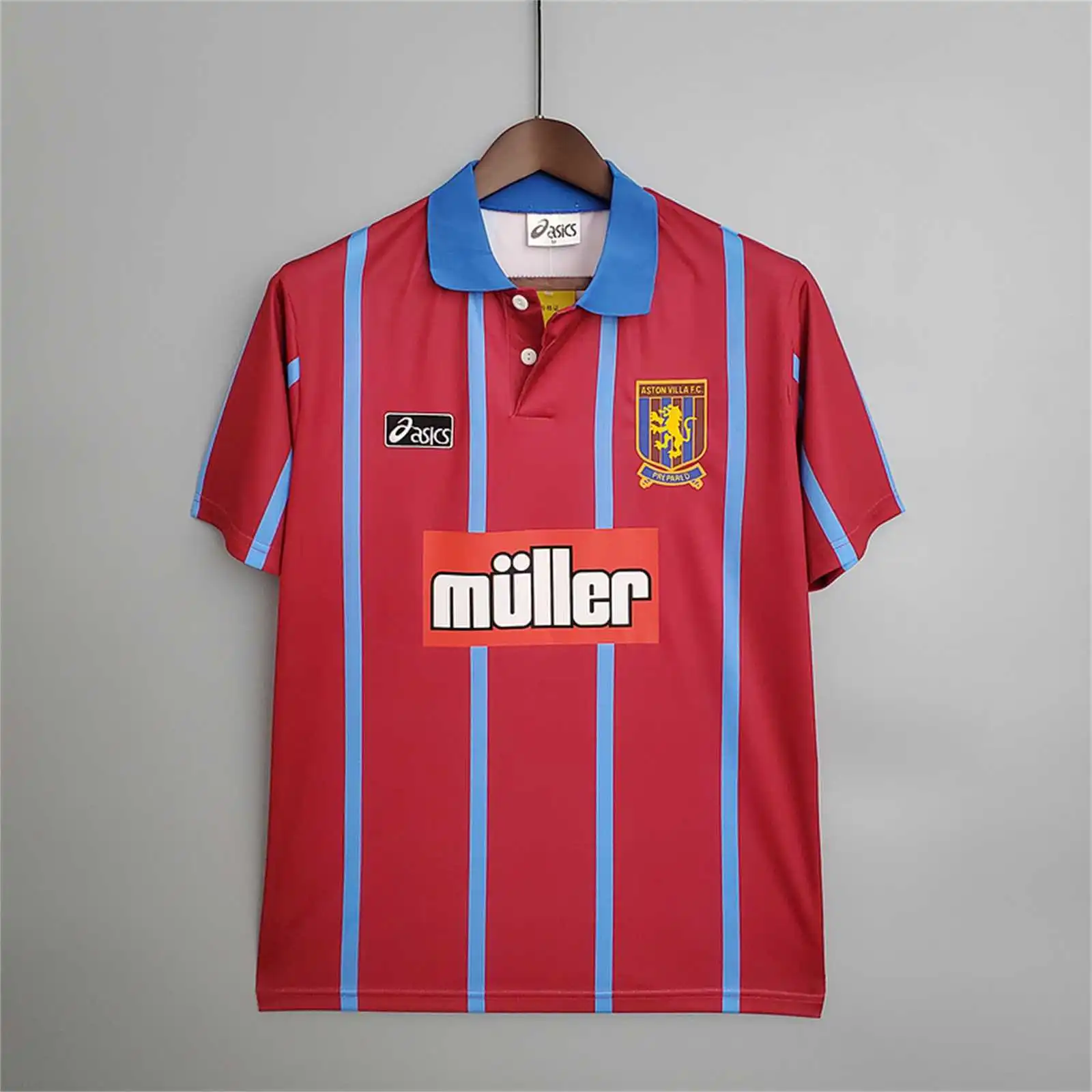 Aston Villa Retro Football Jersey Home Custom Shirt 1993-95 - ujerseystore