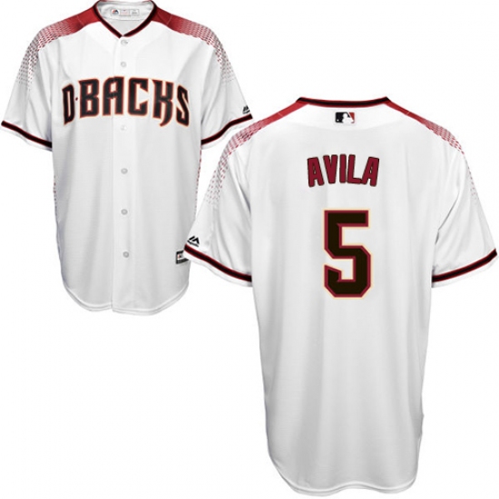 Men's Majestic Arizona Diamondbacks #5 Alex Avila Authentic White Home Cool Base MLB Jersey
