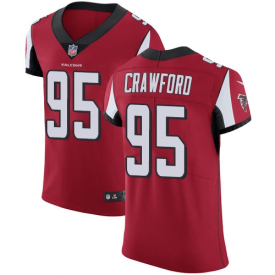 Men's Nike Atlanta Falcons #95 Jack Crawford Red Team Color Vapor Untouchable Elite Player NFL Jersey - Ujersey
