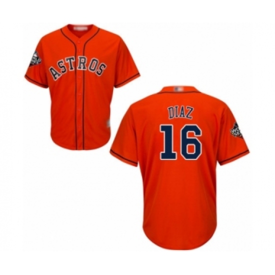 Youth Houston Astros #16 Aledmys Diaz Authentic Orange Alternate Cool Base 2019 World Series Bound Baseball Jersey - Ujersey