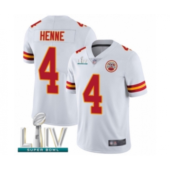 Youth Kansas City Chiefs #4 Chad Henne White Vapor Untouchable Limited Player Super Bowl LIV Bound Football Jersey - Ujersey