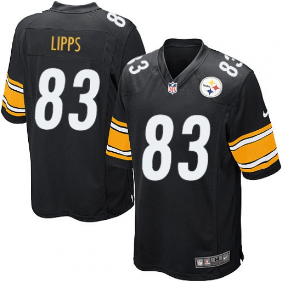 Men's Nike Pittsburgh Steelers #83 Louis Lipps Game Black Team Color NFL Jersey - Ujersey