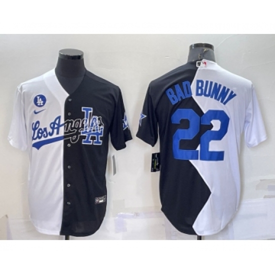 Men's Los Angeles Dodgers #22 Bad Bunny White Black 2022 Celebrity Softball Game Cool Base Jersey - Ujersey