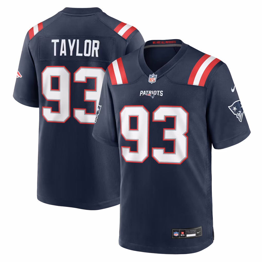 Men's New England Patriots Leonard Taylor Nike Navy Team Game Jersey - U-jersey