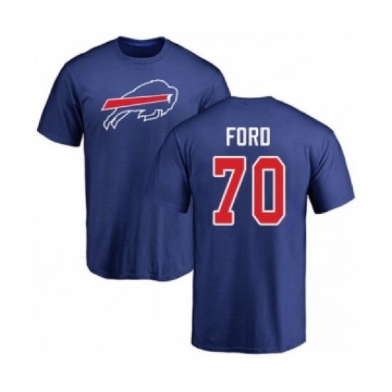 Football Buffalo Bills #70 Cody Ford Royal Blue Name & Number Logo T-Shirt - Ujersey